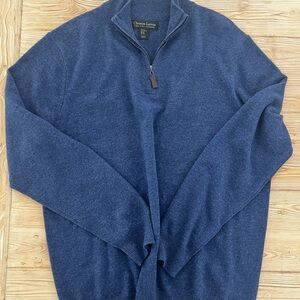 Christian Lacroix Men’s 100% 2-Ply Cashmere Quarter-Zip Sweater – XL